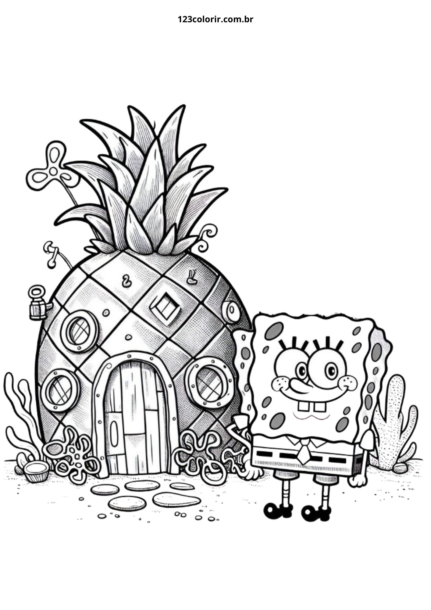133 Desenhos do Bob esponja para Colorir – 123 Colorir