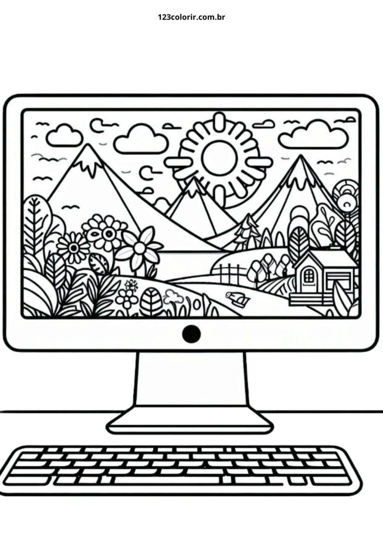 24 Desenhos de Computador para Colorir – 123 Colorir
