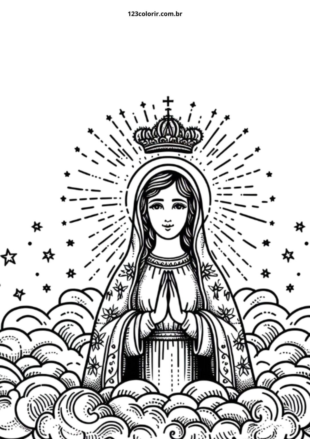 41 Desenhos de Nossa Senhora Aparecida – 123 Colorir