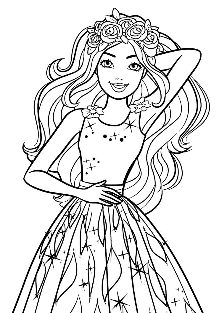 Desenho de barbie princesa para colorir!