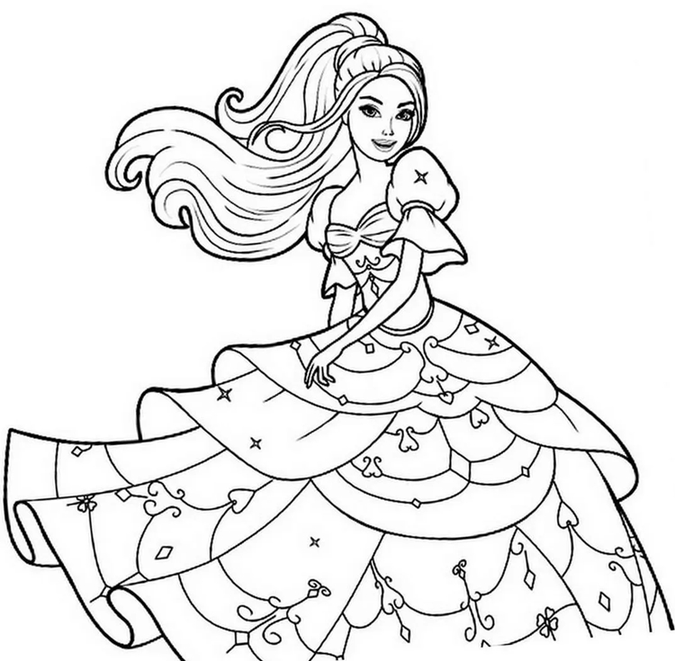 Barbie: Veja lindos desenhos para colorir com belos vestidos