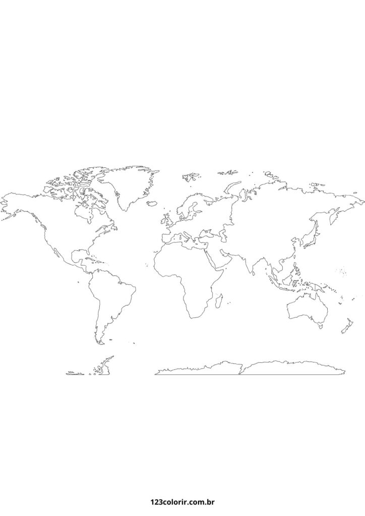 17 Desenhos de Mapa Mundi para colorir – 123 Colorir