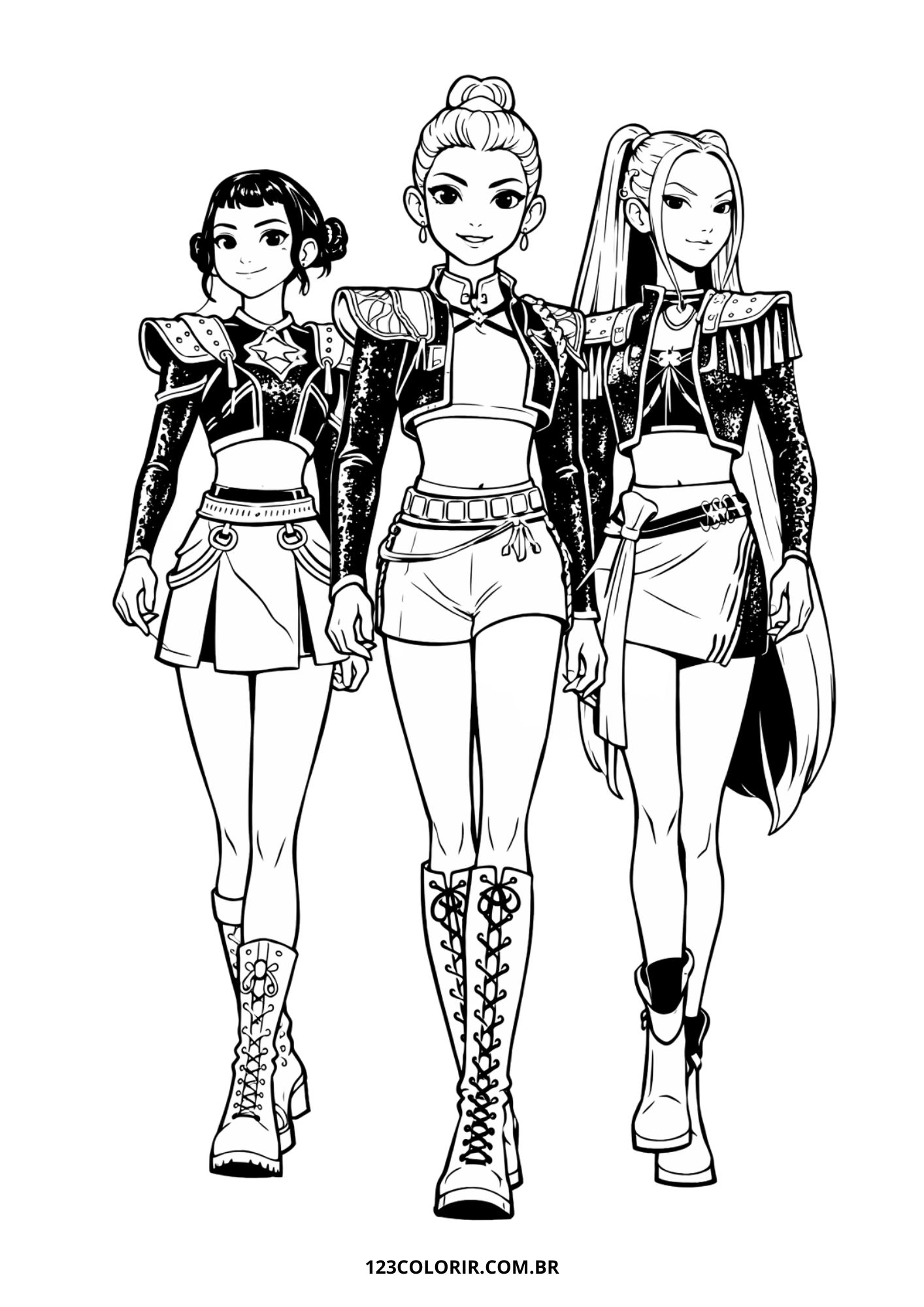 49 Desenhos das Guerreiras do K-pop para colorir – 123 Colorir