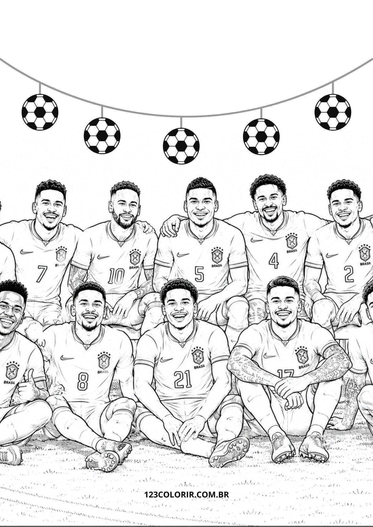 Seleção Brasileira para Colorir: 57 Desenhos do Brasil para Imprimir e ...